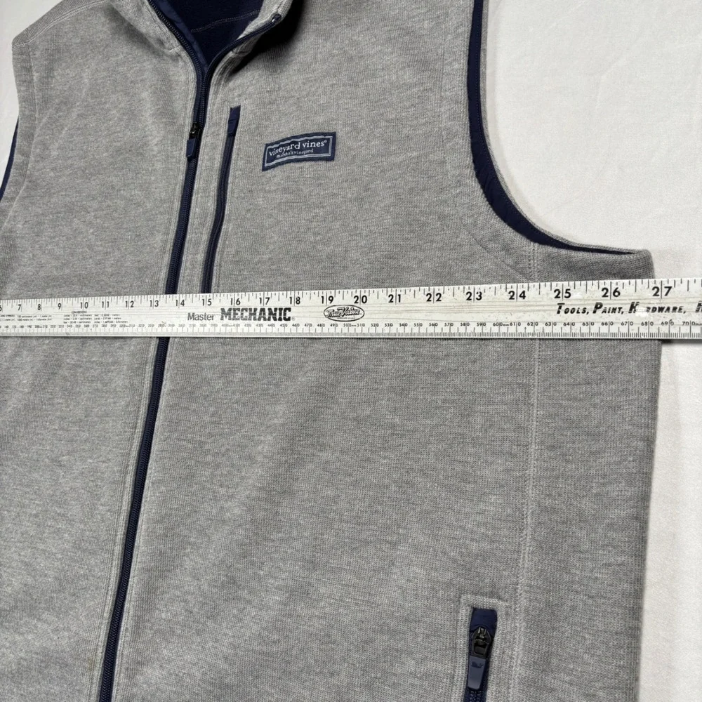 Vineyard Vines Vest Men XXL Gray Saltwater Full Zip Fleece 1K005096